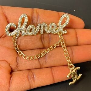 Gold CC Brooch